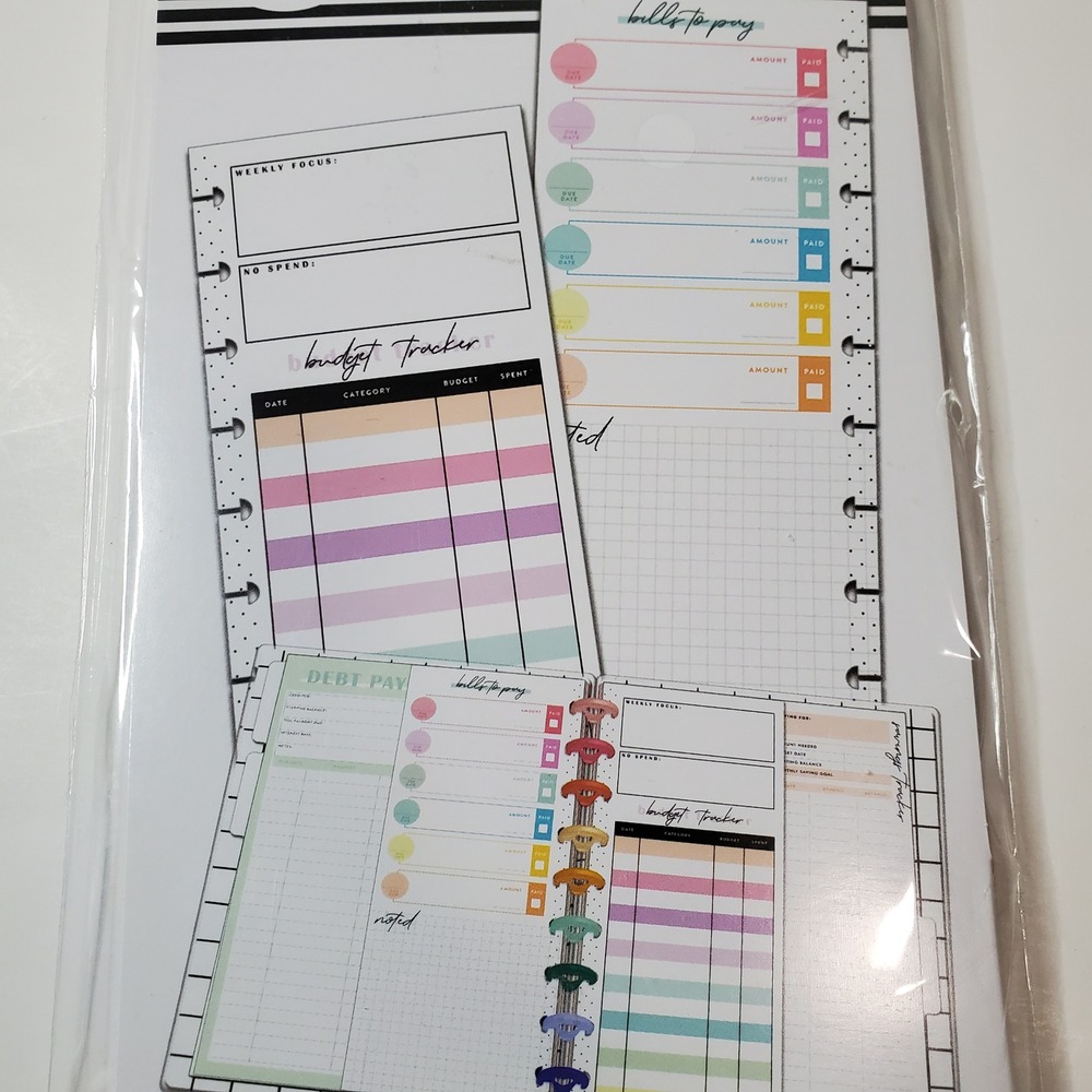The Happy Planner Lot Budget Tracker Weekly Meal Plan and Rare Zipper Pouch New - Picture 6 of 8